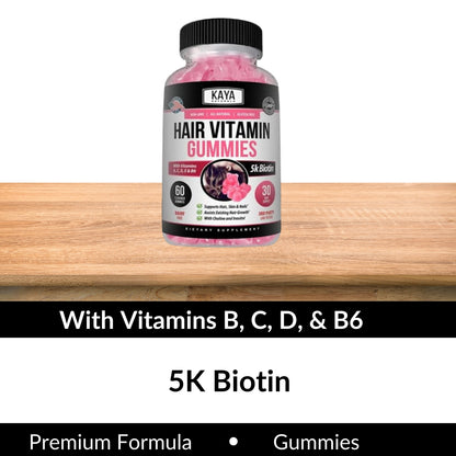 Hair Vitamin Gummies 60Ct, Fast & Strong Hair Growth