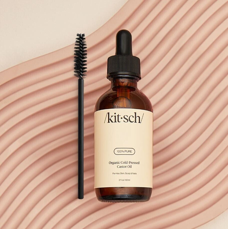 KITSCH Organic Castor Oil with Dropper & Eye Brow/Lash Brush