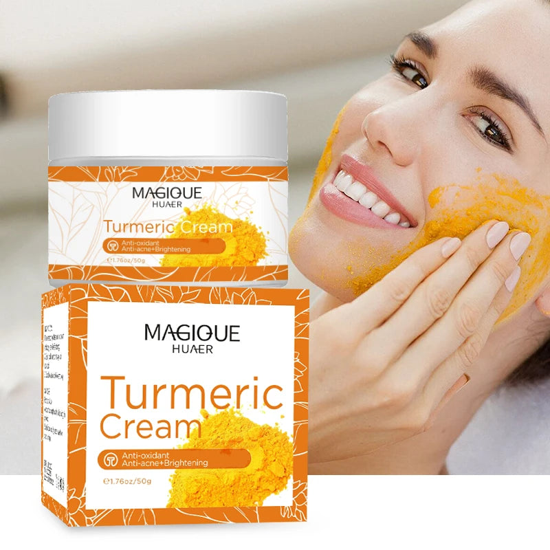 Whitening Cream Natural Organic Freckle Turmeric Cream Dark Spot Remover for Face Anti-Acne Moisturizer Brightening Skin Care