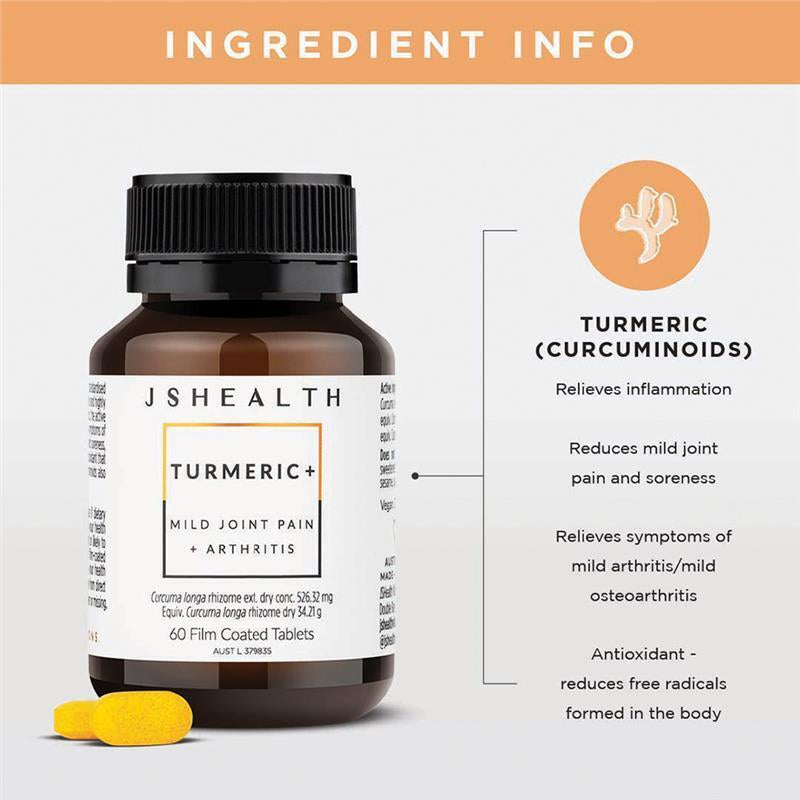 JSHEALTH Turmeric + 60 Tablets