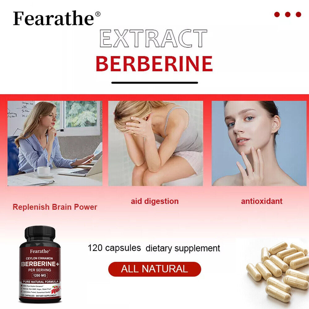 Berberine Supplement 1200Mg per Serving High Absorption Heart Health Support