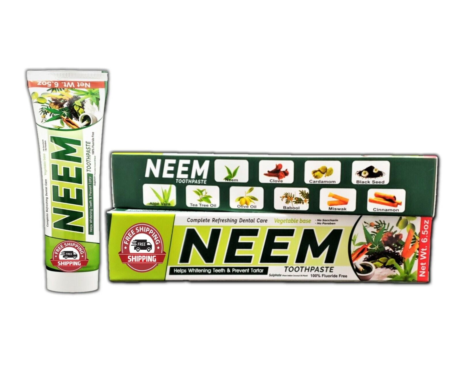 Neem Toothpaste 6 Pack 100% Fluoride Free