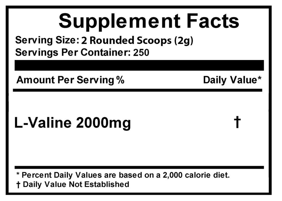 L-Valine Powder 1.1Lb (500G) Muscle Building by FDC NUTRITION