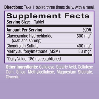 NATROL Glucosamine Chondroitin MSM 90 / 150 Tablets