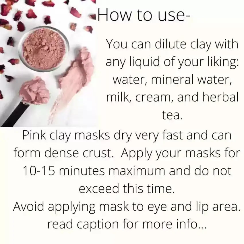 Pink Rose Clay Mask Powder Natural Mineral Mud Mask Cleansing Skin Whitening DIY Handmade Soap Skin Care Raw Materials