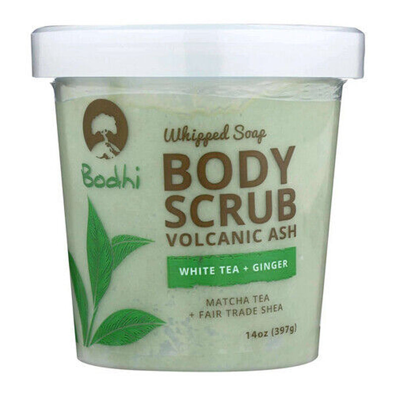 Whipped Soap Body Scrub Volcanic Ash White Tea + Ginger 14 Oz by Bodhi