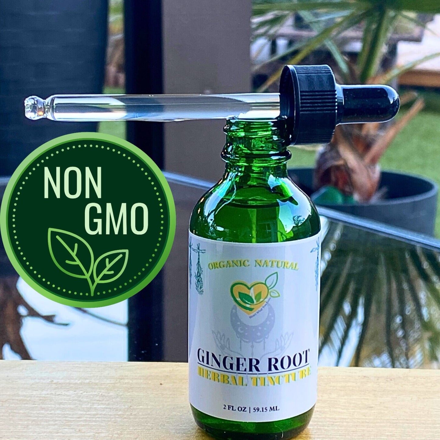 Ginger Root Tincture Organic Liquid Herbal Drops 2 FL OZ Natural Nausea Relief