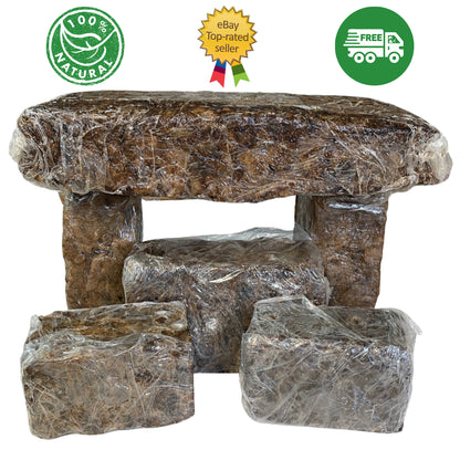 Raw African Black Soap PREMIUM QUALITY Organic Unrefined 100% Pure Natural Ghana