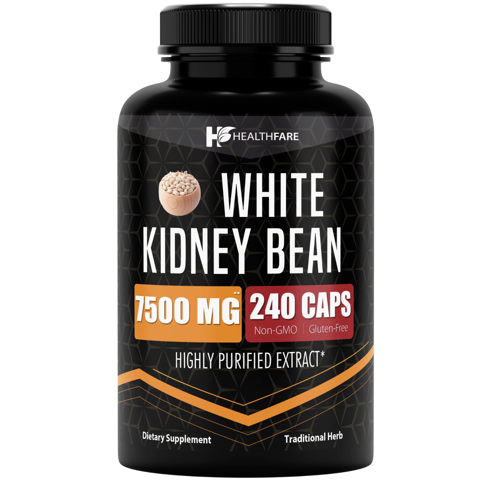 White Kidney Bean Extract 7,500 Mg | 240 Capsules Pure Carb Blocker HEALTHFARE