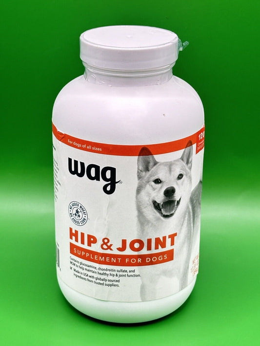 Wag Hip & Joint Supplement for All Size Dogs 120 Chewable Tablets - Exp 9/24