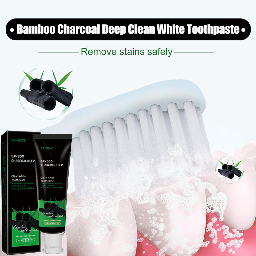 Activated Bamboo Charcoal Teeth Whitening Toothpaste Natural Black Oral Care