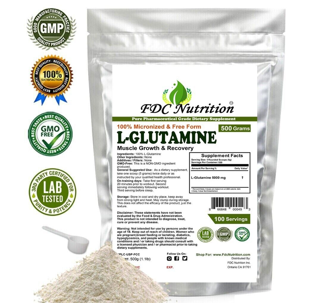 L-GLUTAMINE POWDER 1.1Lb (500G)  PHARMACEUTICAL GRADE