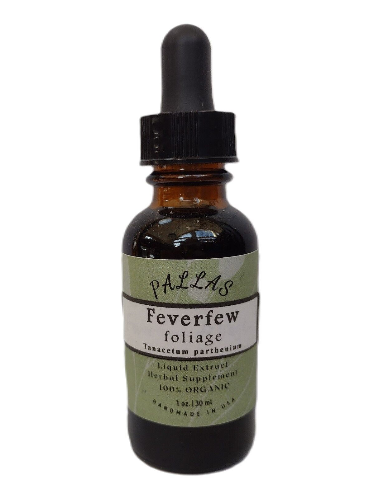 Feverfew Leaf Herbal Extract, Organic, 1 Fl Oz, Made in Maine