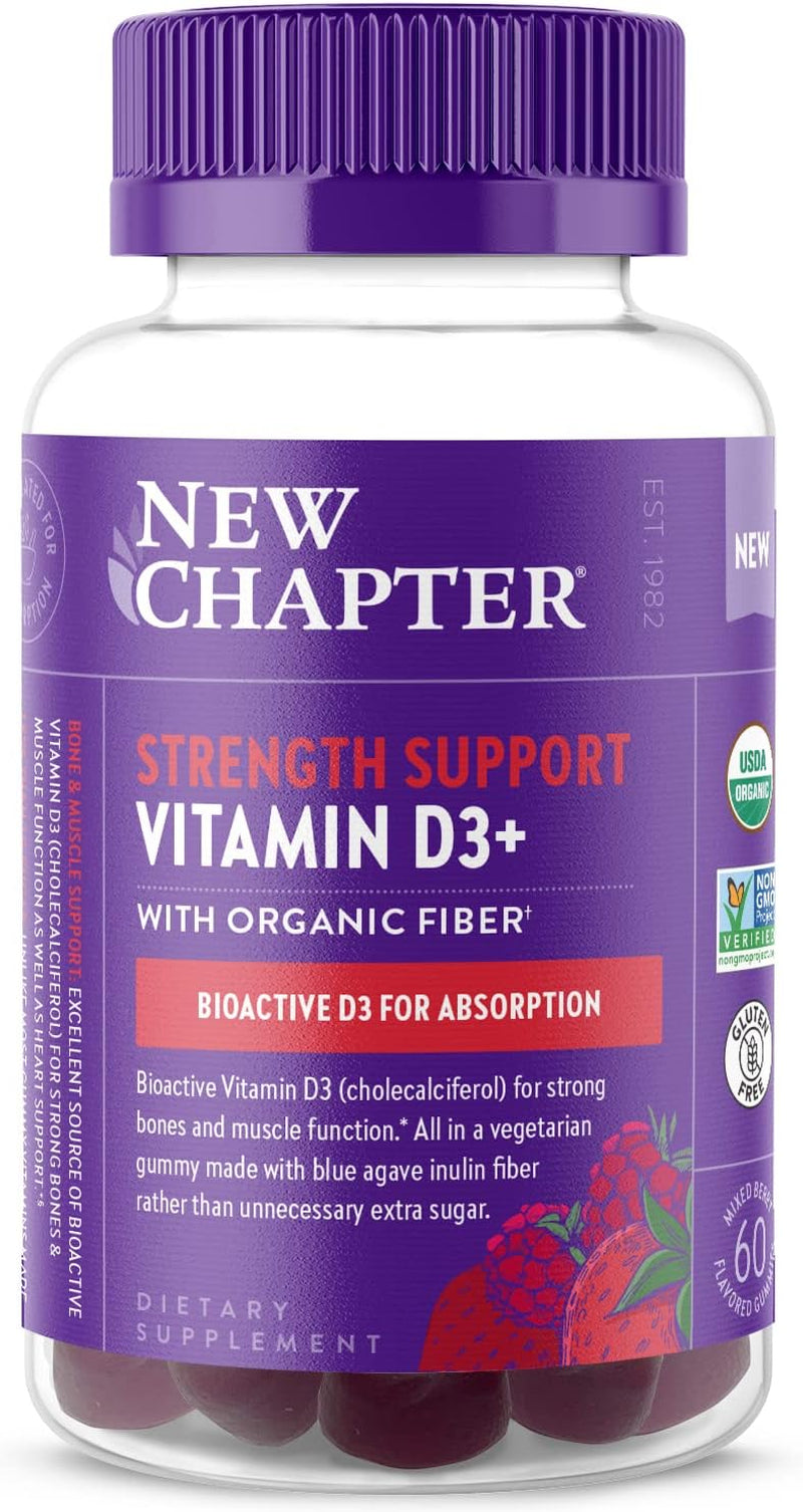 New Chapter Organic Vitamin D3+ Gummies – 72% Less Sugar§, 1,000 IU USDA Organic