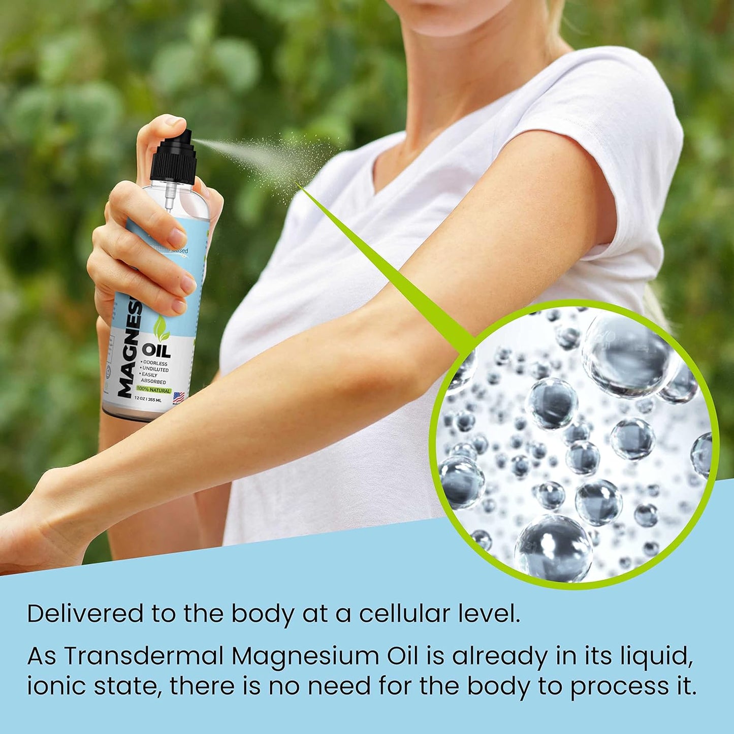 Pure Magnesium Oil Spray 12Oz - Topical Magnesium Spray Extra Strength - 100% Or