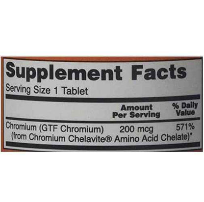 GTF Chromium 200Mcg (Chromium) 250 Vege Tablets