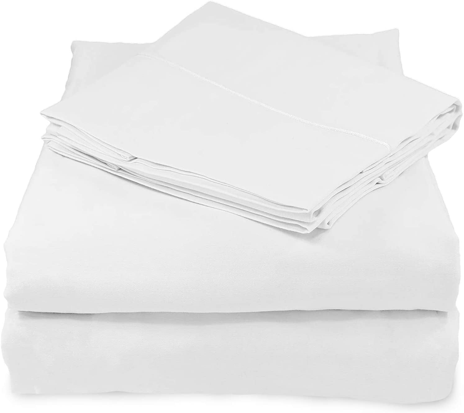 , 100% Organic Cotton Sheets - 300 Thread Count Bed Sheets Set - Premium Quality Sheets - Deep Pocket Sheet Set - GOTS Certified, White (Cal King Size)