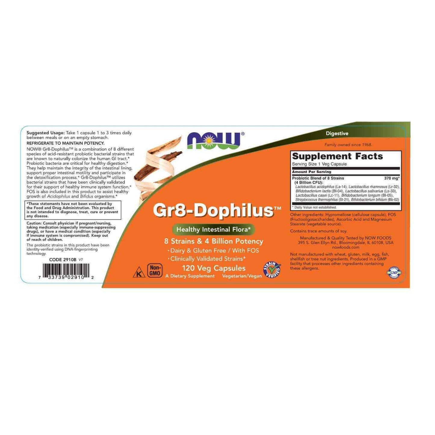 GR-8 Dophilus (Probiotic) 120 Veg Capsules