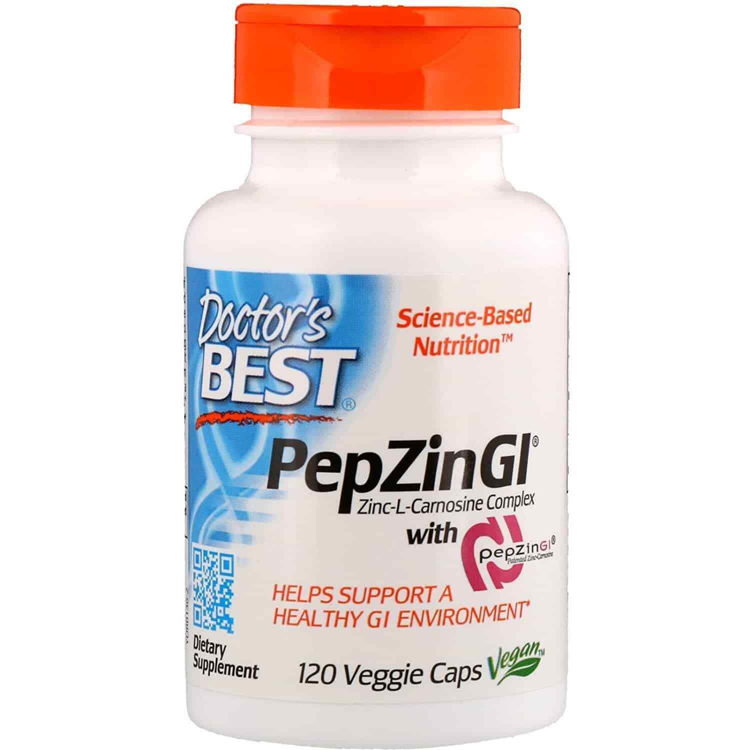 DOCTOR'S BEST Pepzin GI (Zinc + L-Carnosine) 120 Veg Caps