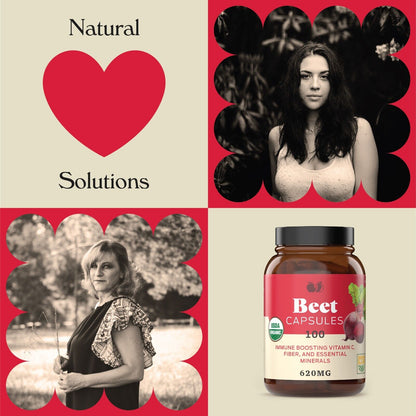 Organic Beet Root Capsules - Made in USA, Boost Energy, Stamina, Nitric Oxide