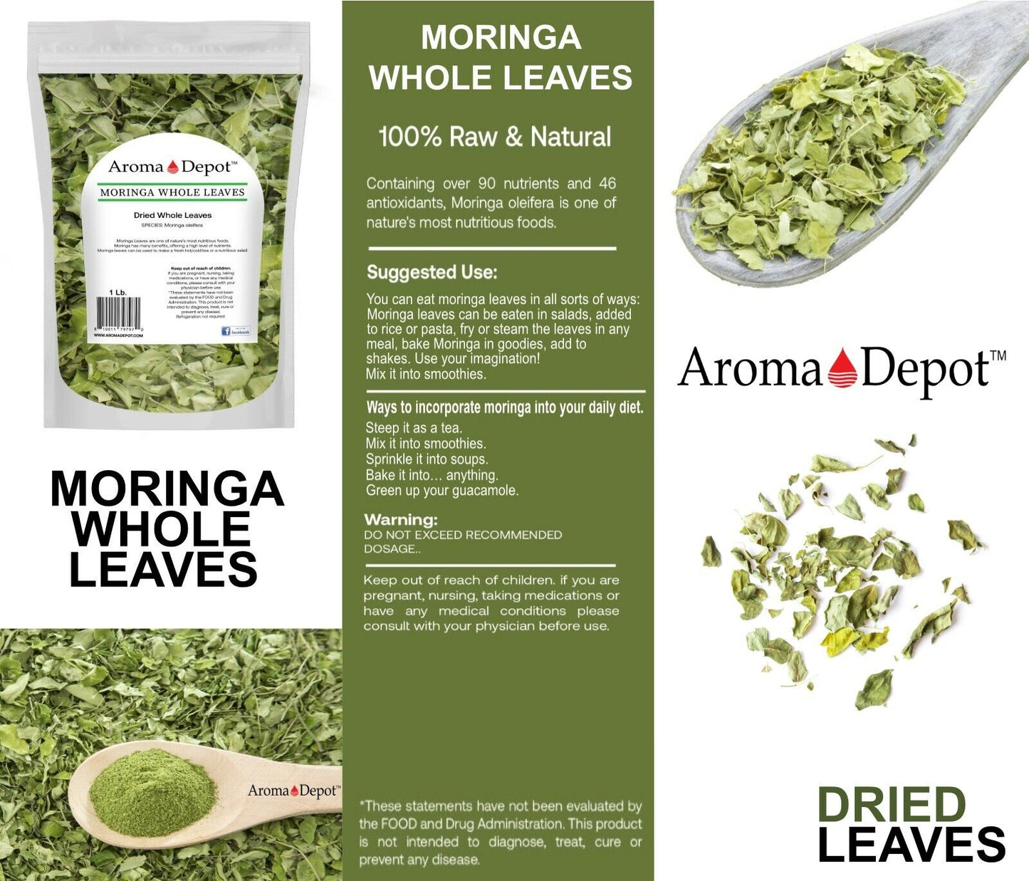 Moringa Dried Leaves Pure Natural Oleifera Leaf  Non-Gmo