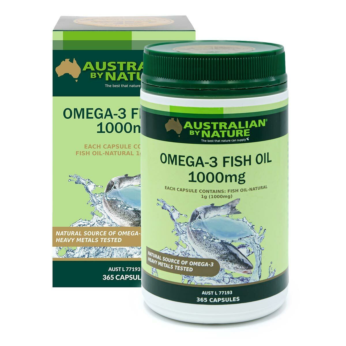 NEW Australian by Nature Omega-3 Fish Oil 1000Mg 365 Capsules ABN