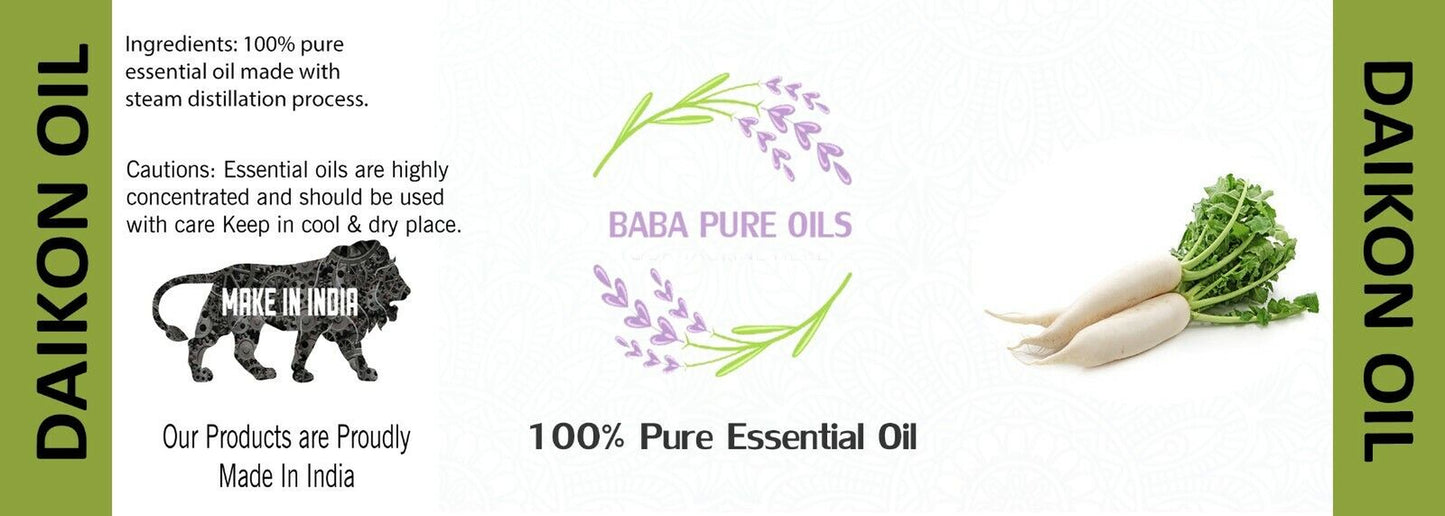 DAIKON OIL PURE NATURAL ESSENTIAL PURE ORGANIC from INDIA USD