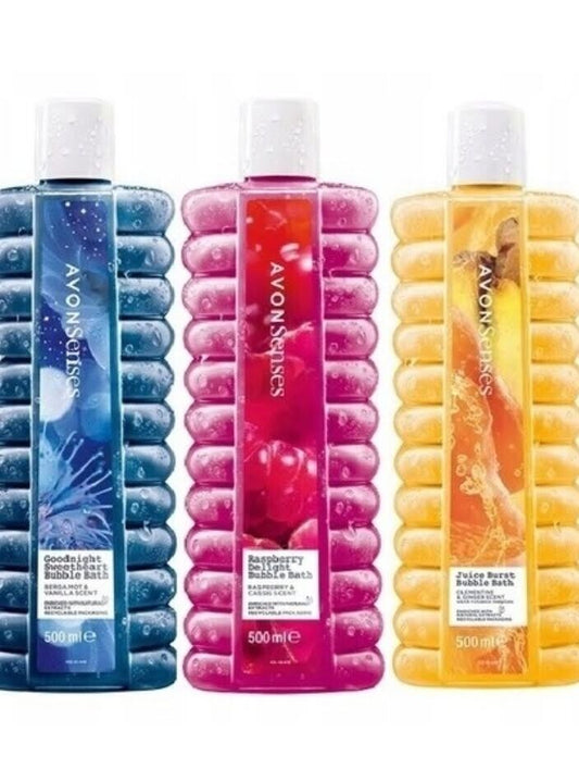 AVON SENSES BATH FLUID SET 3 X 16.9 Fl.Oz