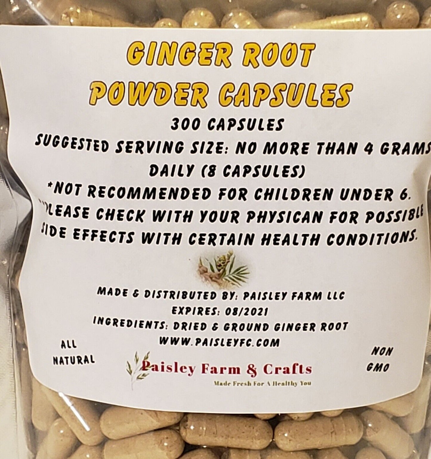 Turmeric Capsule & Ginger Root Capsule Value Pack Combo! Made Fresh on Demand!