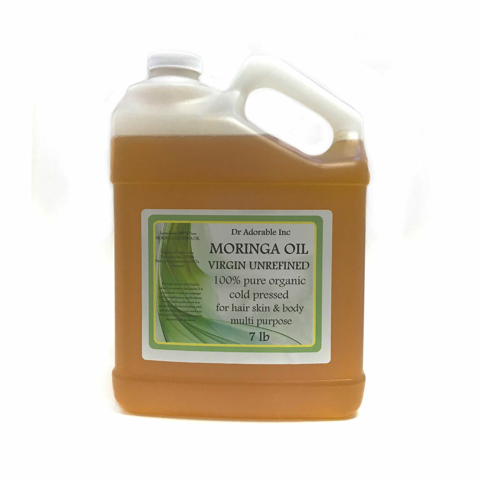 Unrefined Premium Organic Moringa Oil Virgin Pure Fresh Hair Skin Body Cosmetic