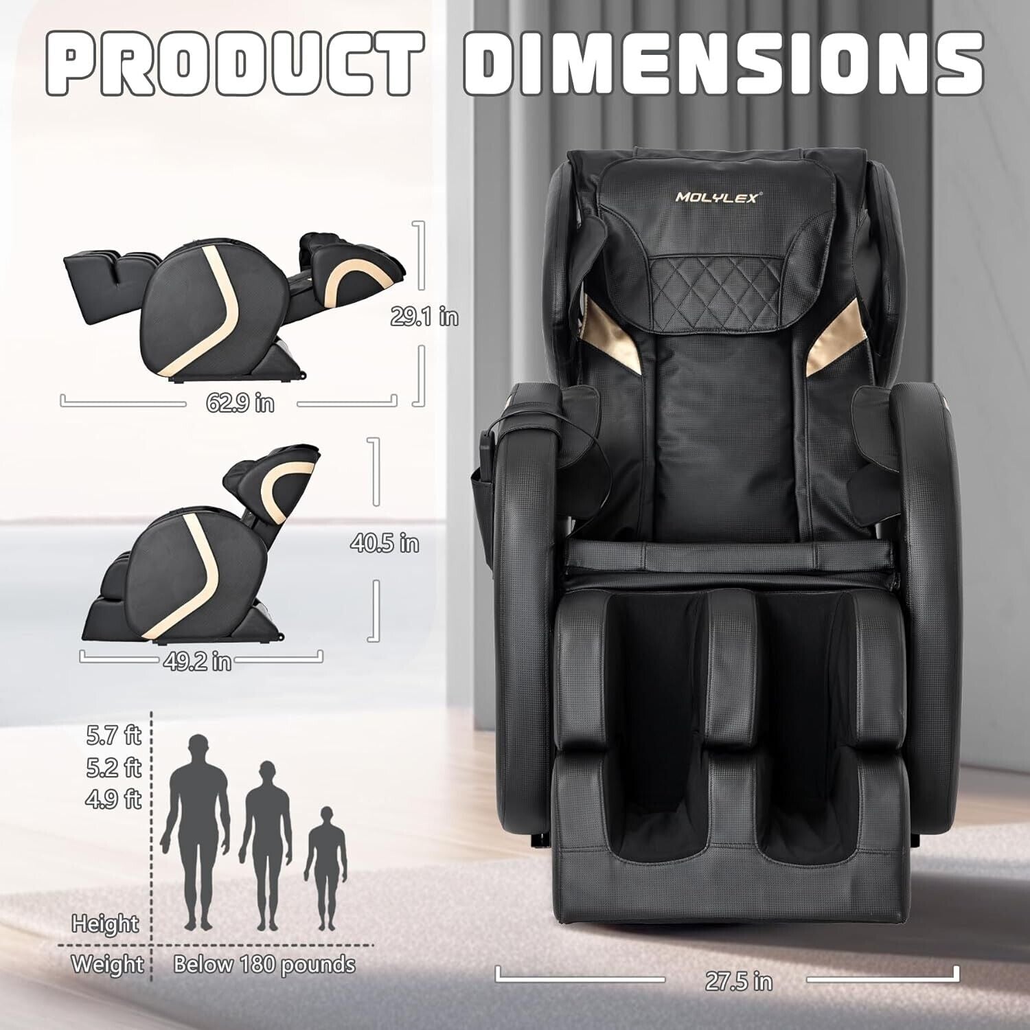 Full Body Shiatsu Massage Chair Recliner ZERO GRAVITY Back Roller Air Pressure