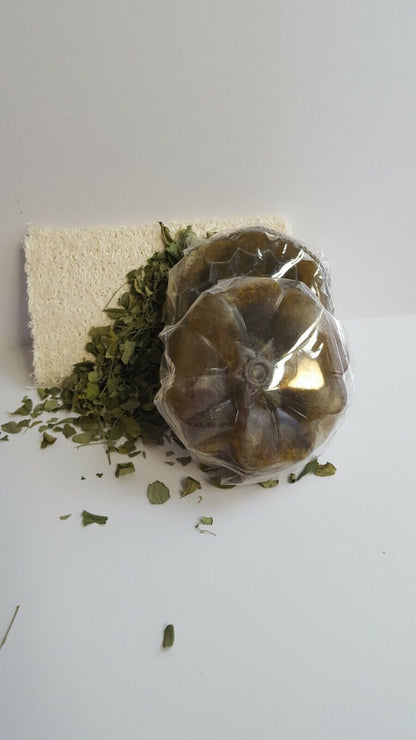 Moringa Leaf Loofah Soap 3 Pc Set - All Natural - Made Fresh on Demand!