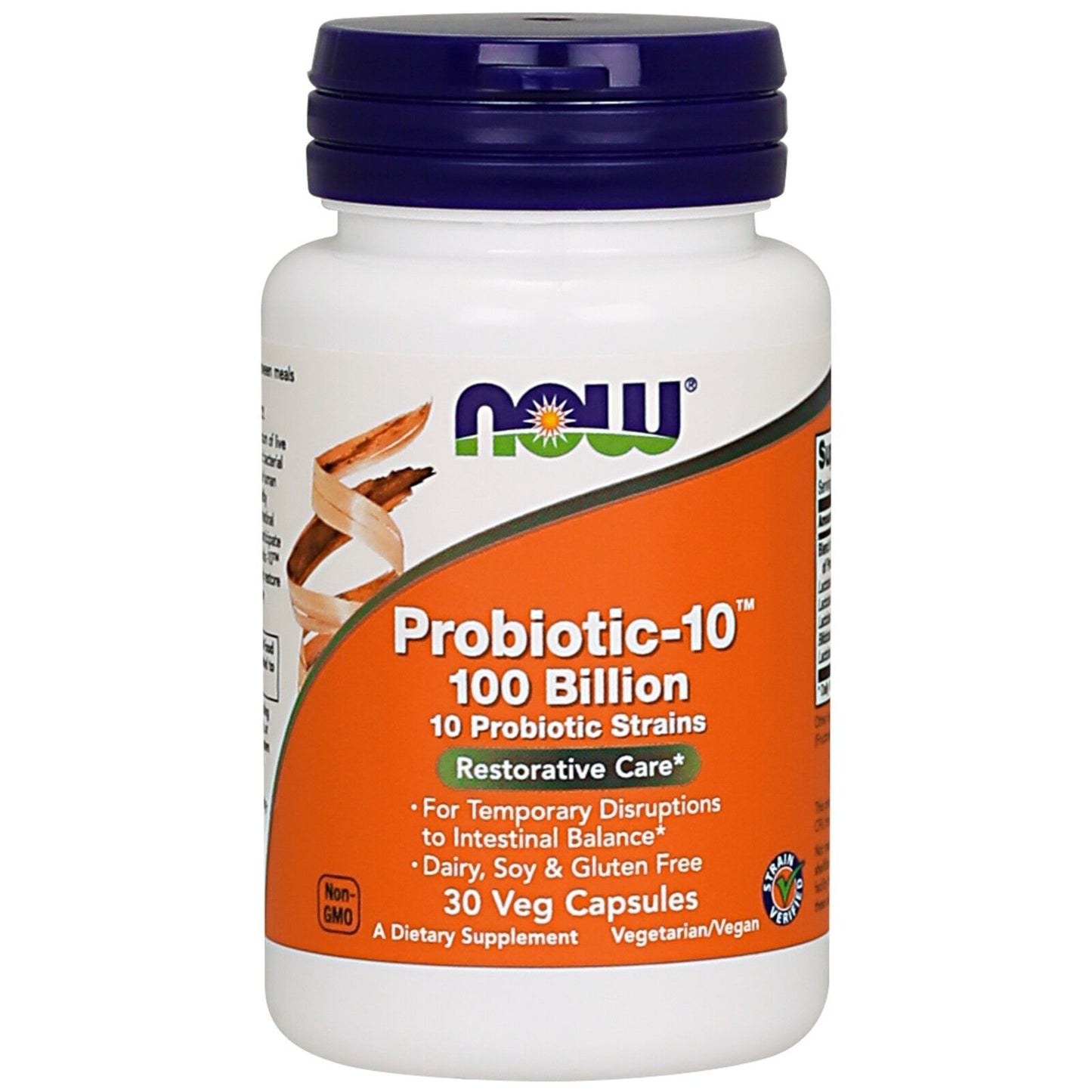 NOW Foods Probiotic-10 100 Billion, 30 Veg Capsules