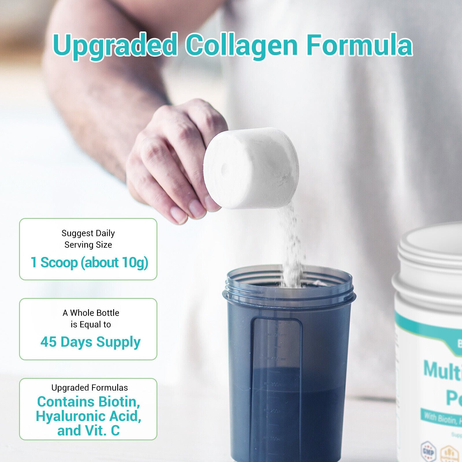 1 Lb Multi Collagen Protein Powder Hydrolyzed Peptides I II III V X Unflavored