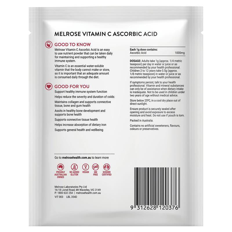 Melrose Vitamin C + Ascorbic Acid 125G Powder