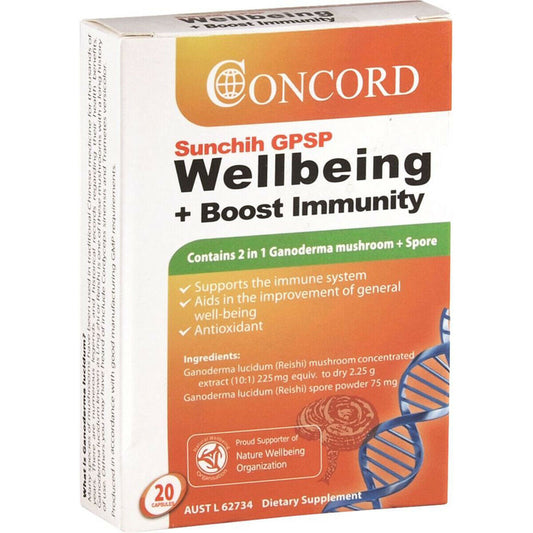 NEW Concord Sunchih GPSP Wellbeing + Boost Immunity 20 Capsules