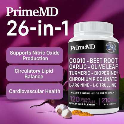 26-In-1 Nitric Oxide Supplement - Blood Pressure Supplements for Heart Health Wi