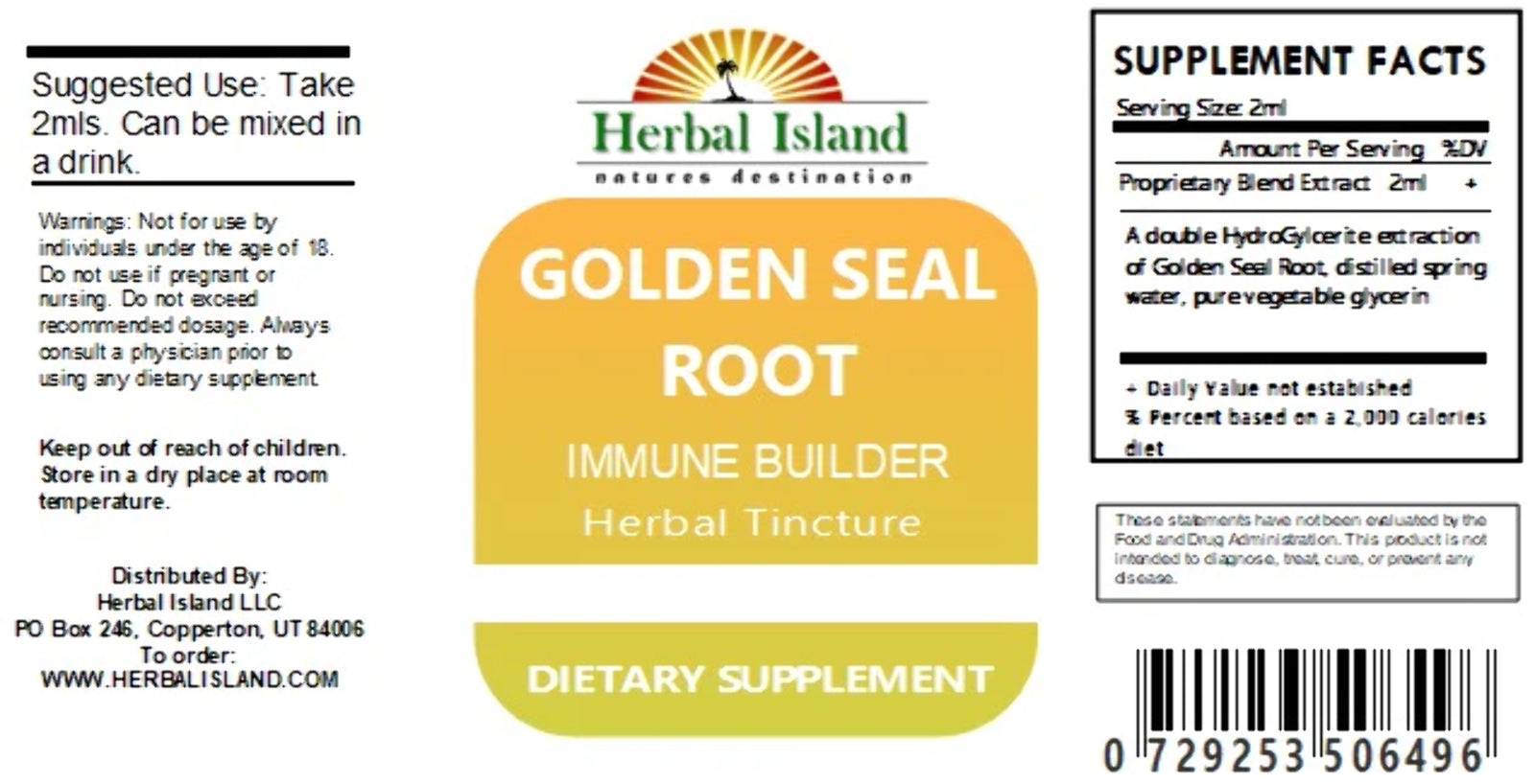 Goldenseal Root Extract - Immune Booster - Alcohol Free