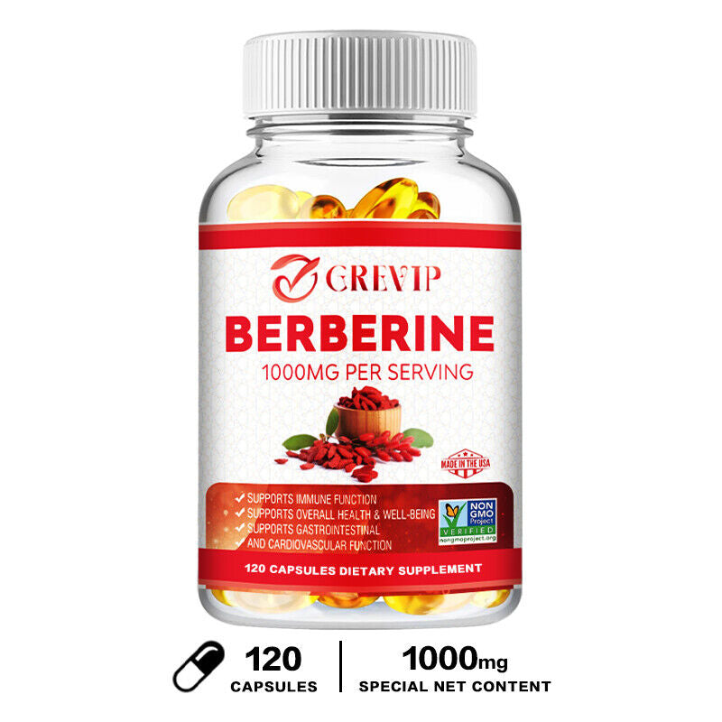 Berberine 1000Mg - Heart & Cardiovascular Health,Lower Blood Sugar & Cholesterol