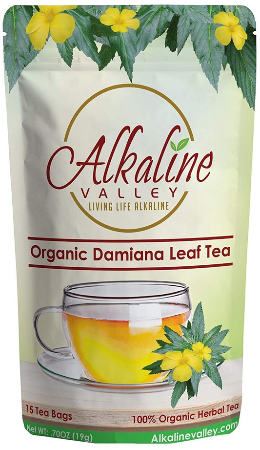 Organic Damiana Tea - 100% Alkaline - 15 Unbleached/Che