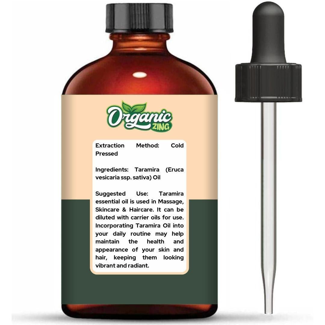 Organic Zing Taramira 100% Pure & Natural Carrier Oil - {118Ml/3.99 Fl Oz}.