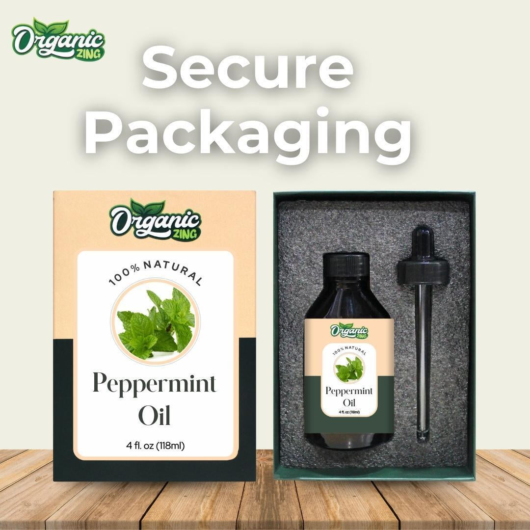 Organic Zing Peppermint 100% Pure & Natural Essential Oil - {118Ml/3.99 Fl Oz}.