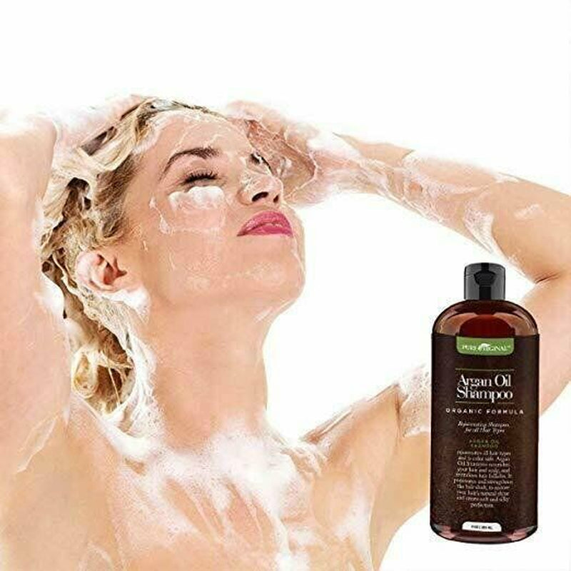 Pure Original Organic Argan Oil Shampoo; Smooths and Conditions Hair 8 Oz.