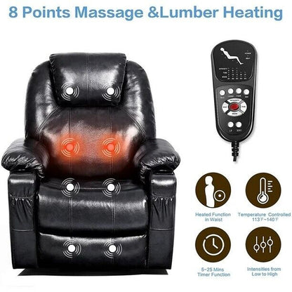 Genuine Leather Electric Power Lift Chair,Heated&M