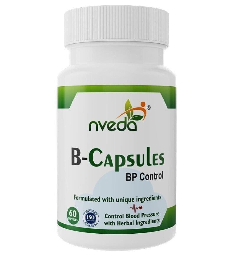 Nveda B-Capsules for BP Control & Hypertension (60 Caps) Ayurvedic Formulation