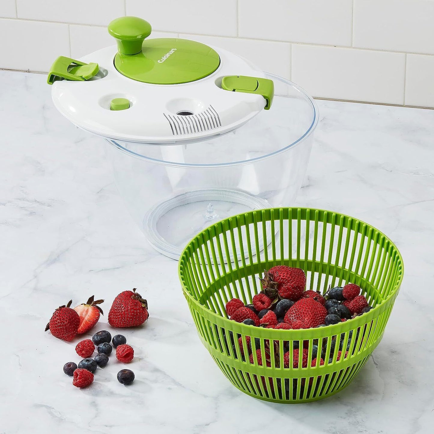 Cuisinart Large Spin Stop Salad Spinner- Wash, Spin & Dry Salad Greens, Fruits &