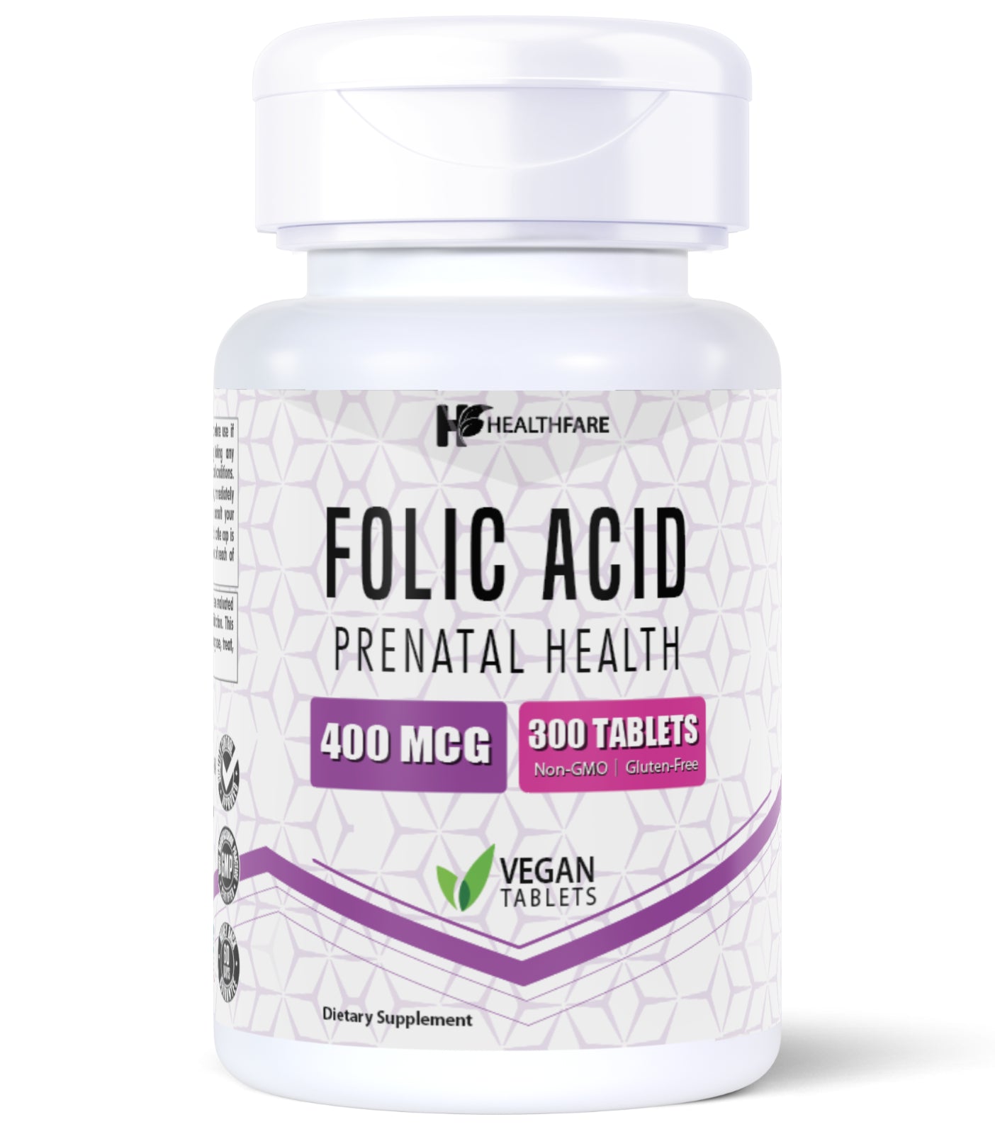 Folic Acid 400Mcg 300 Tablets Folate Vitamin B9 Water-Soluble