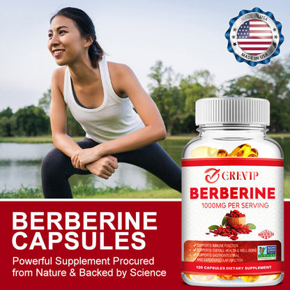 Berberine 1000Mg - Heart & Cardiovascular Health,Lower Blood Sugar & Cholesterol