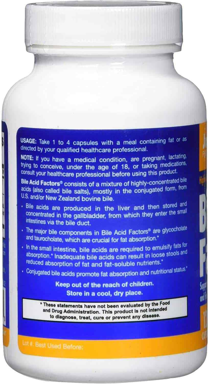 JARROW FORMULAS Bile Acid Factors 120 Capsules