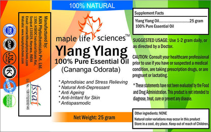 Ylang Ylang Oil 100% Pure & Natural Cananga Odorata Anti-Aging Aphrodisiac